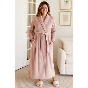 UGG Women Plus 2X Dusk Marlow Robe Fleece Knit Cozy Belted Pockets Luxury HR4-29